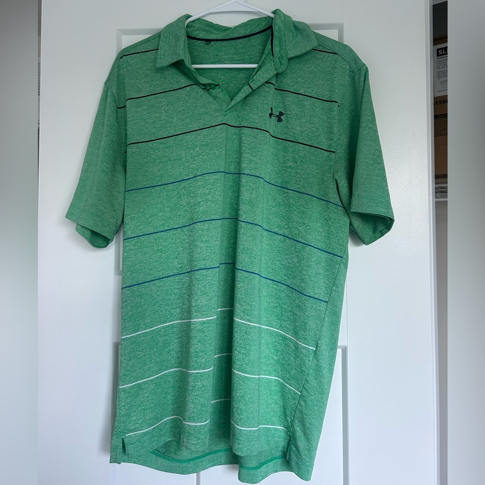 Under Armour Green Polo Shirt Classic Sporty Design
